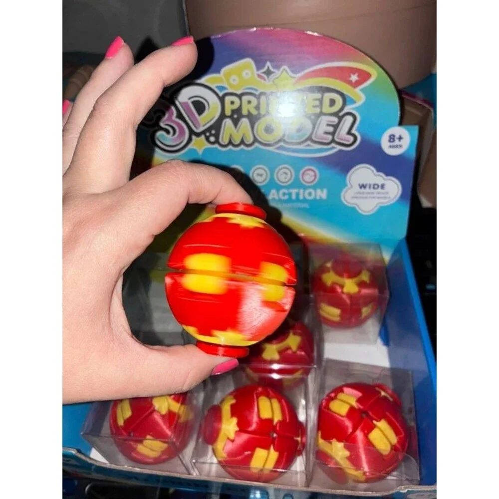 3D Printed Red Spinner Ball